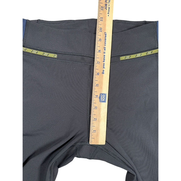 Lululemon Roksanda Break New Ground Leggings Sz 8 Black Blue Yellow Full Length - Picture 7 of 9